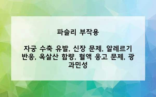 파슬리 부작용 사진