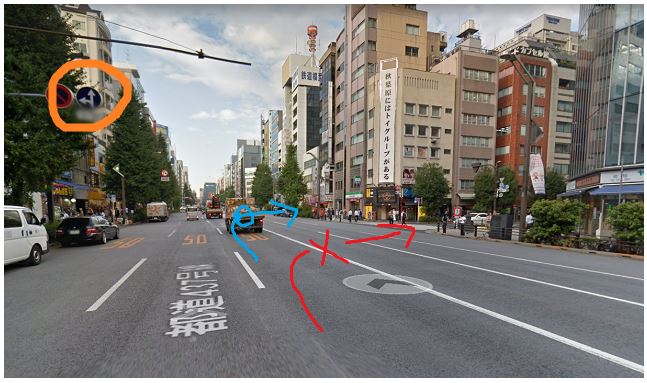 차량횡단금지 구간