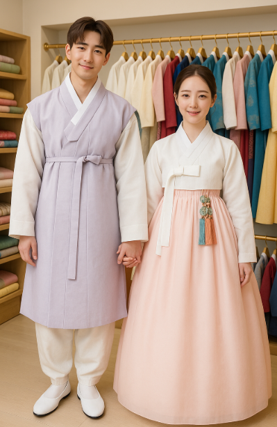 신랑신부 한복입은 모습