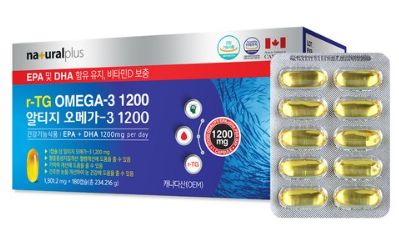 내츄럴플러스 알티지오메가3 1200 180캡슐, 1박스
