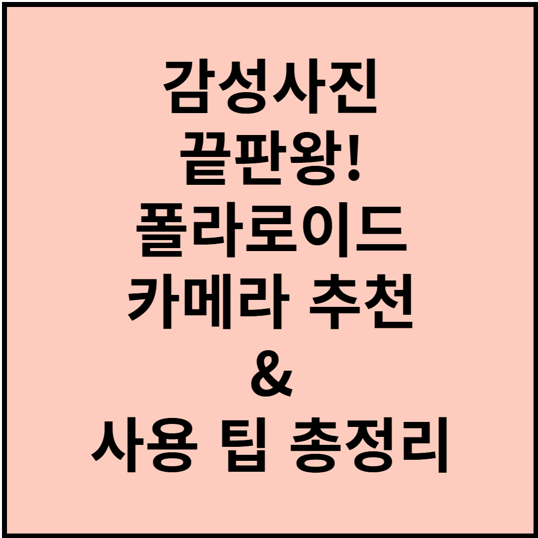 감성사진 끝판왕! 폴라로이드 카메라 추천 & 사용 팁 총정리