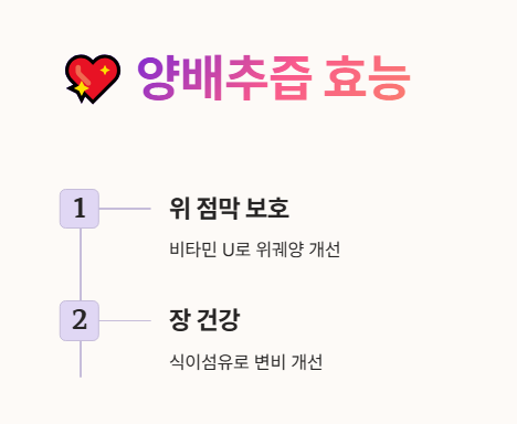 양배추즙 효능 : 위 점막 보호&amp;#44; 장 건강