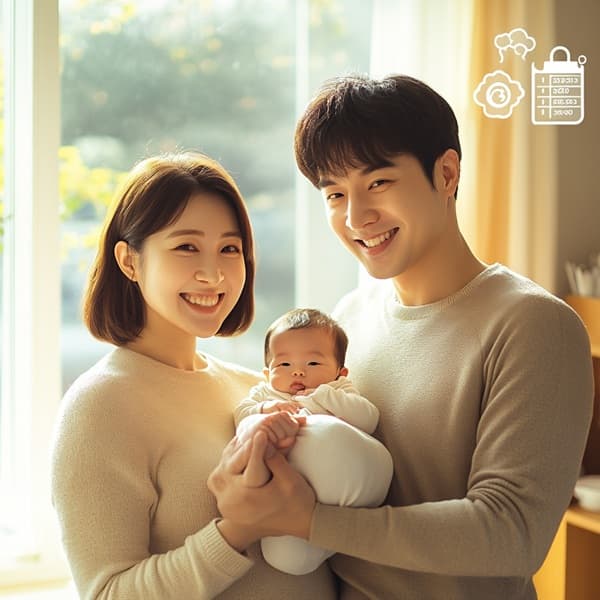 한국 맞벌이 부부의 동시 육아휴직 장면