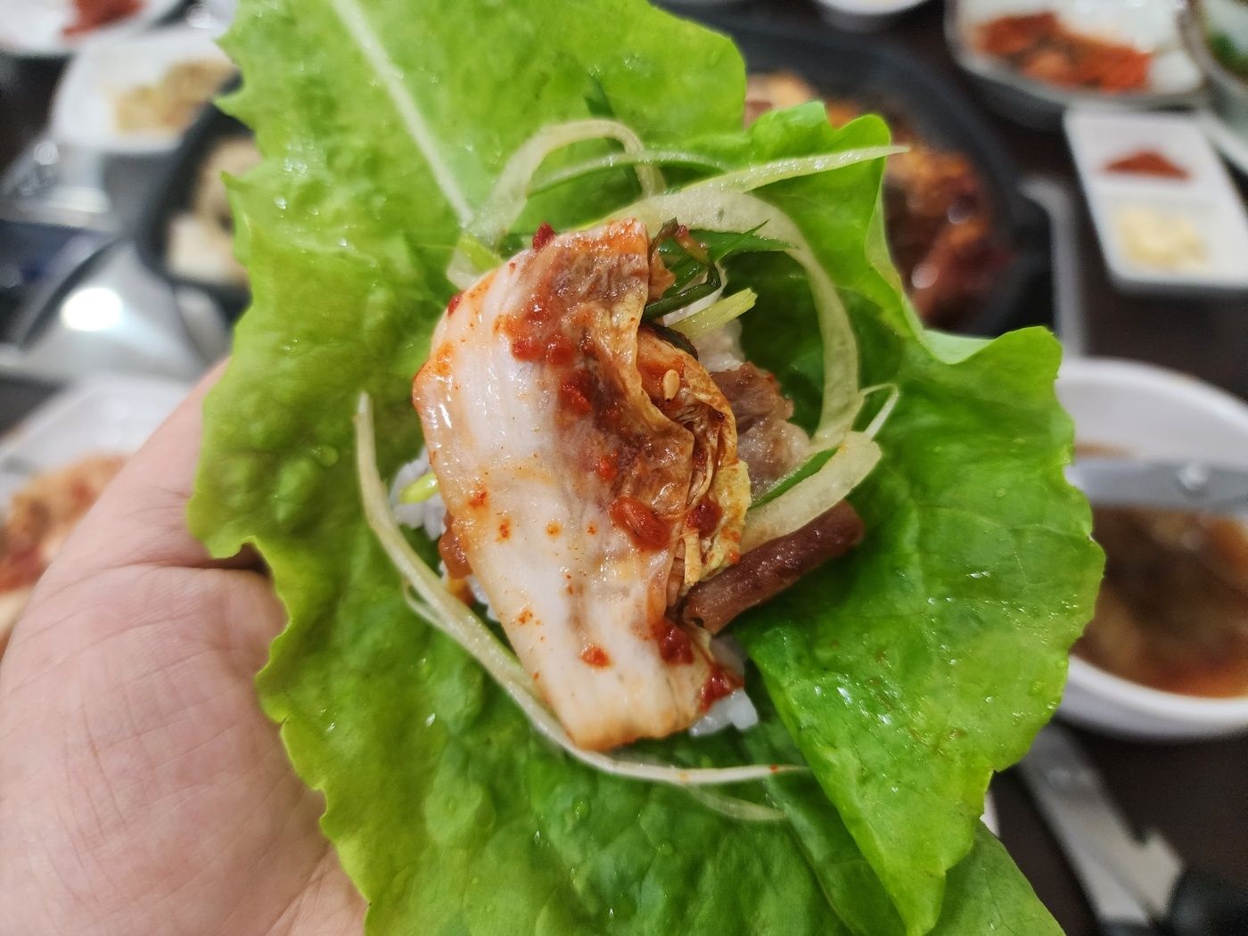 삼겹살에 김치 쌈