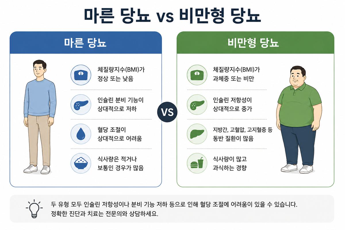 마른 당뇨 vs 비만형 당뇨