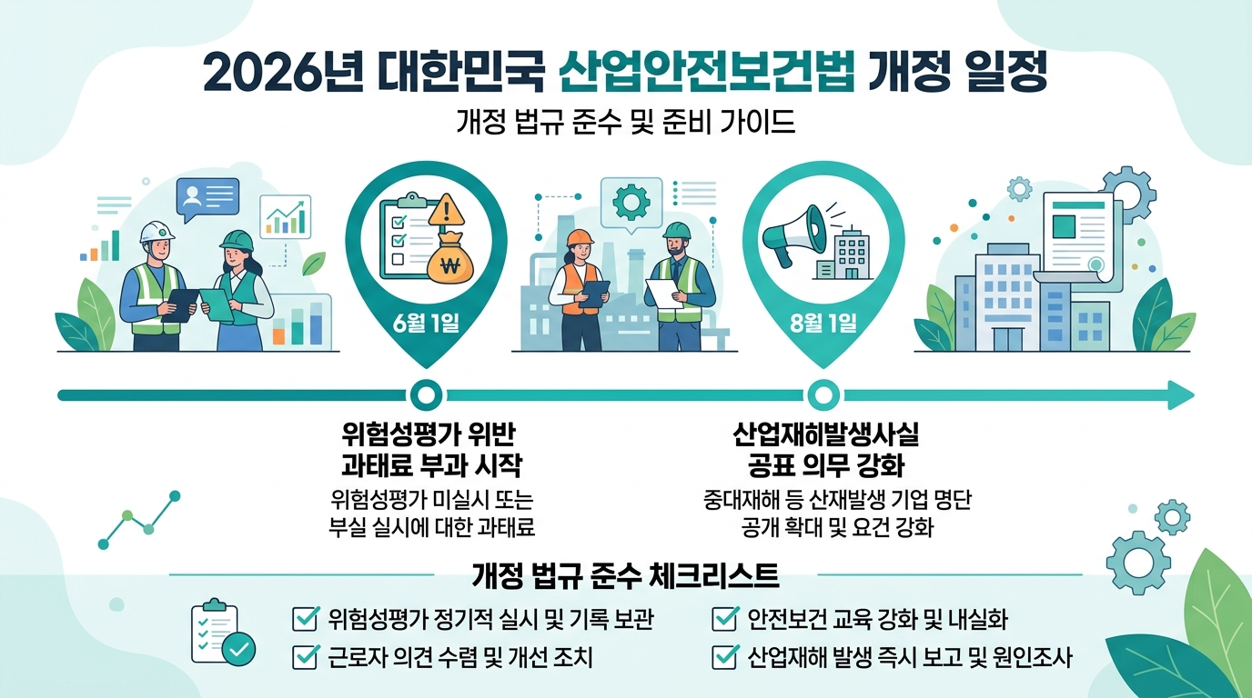 026 중소기업 산안법 대응 체크리스트 — 6월 1일 위험성평가 과태료 신설 안내