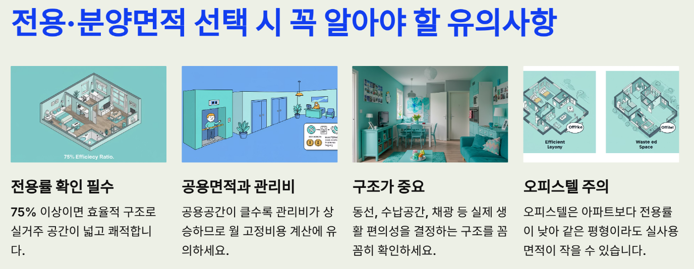 전용·분양면적 선택 시 꼭 알아야 할 유의사항