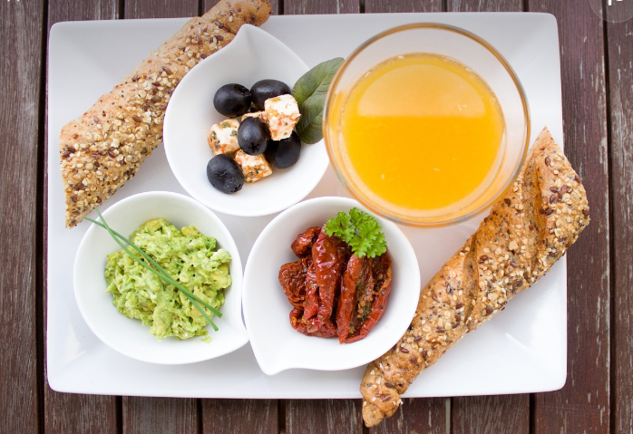 건강한 재료들의 식단 사진