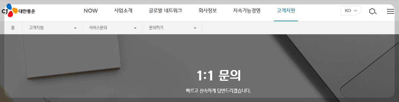 CJ택배 배송 조회