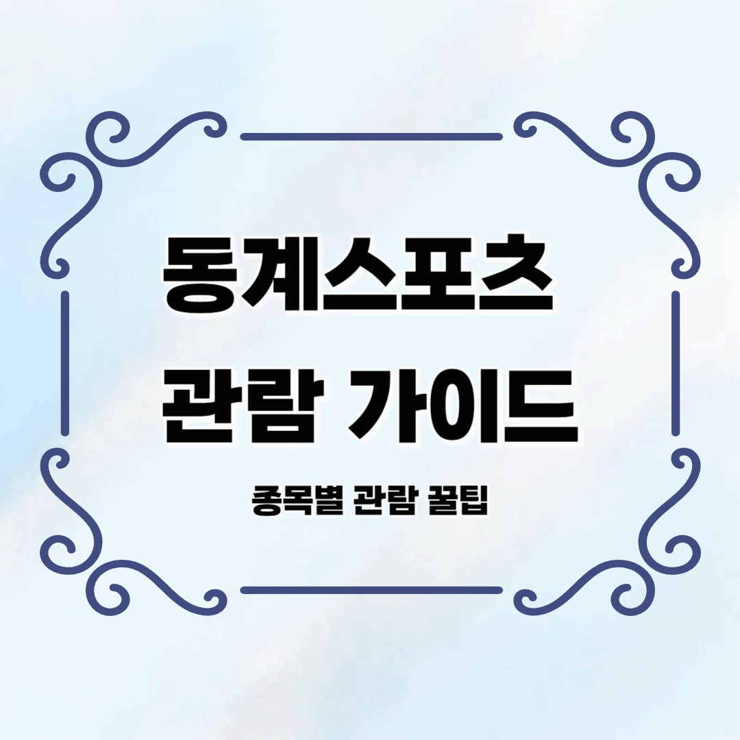 동계스포츠 관람 가이드