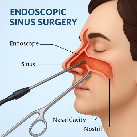 내시경 부비동 수술 시뮬레이션 그래픽