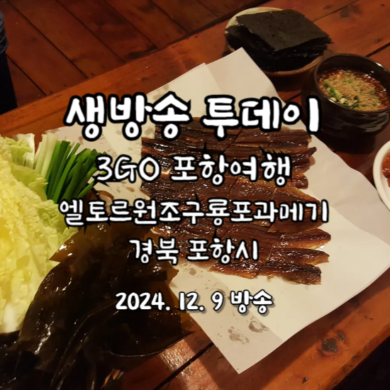 생방송 투데이 보고 먹고 즐기고 3GO 엘토르원조구룡포과메기