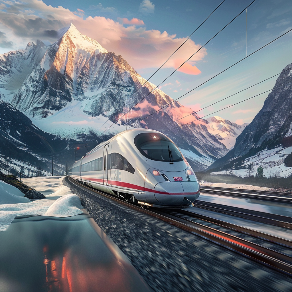 산 속을 달리는 고속열차