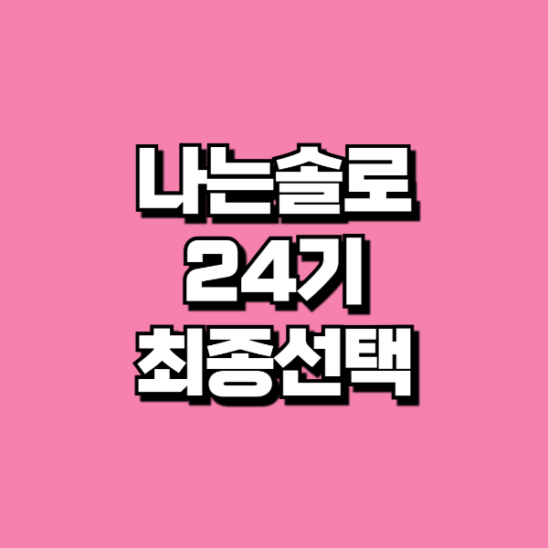 나는솔로24기 최종선택