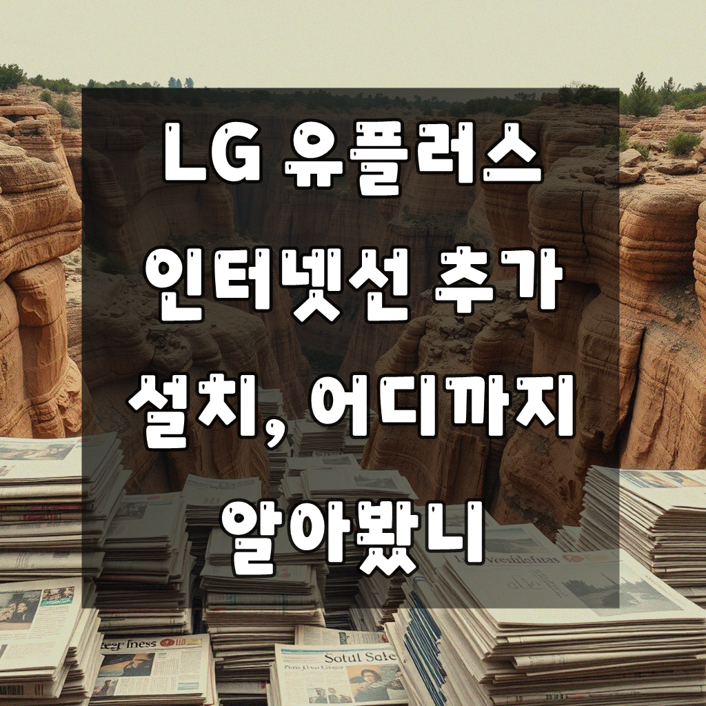 LG 유플러스 인터넷선 추가 설치, 어디까지 알아봤니