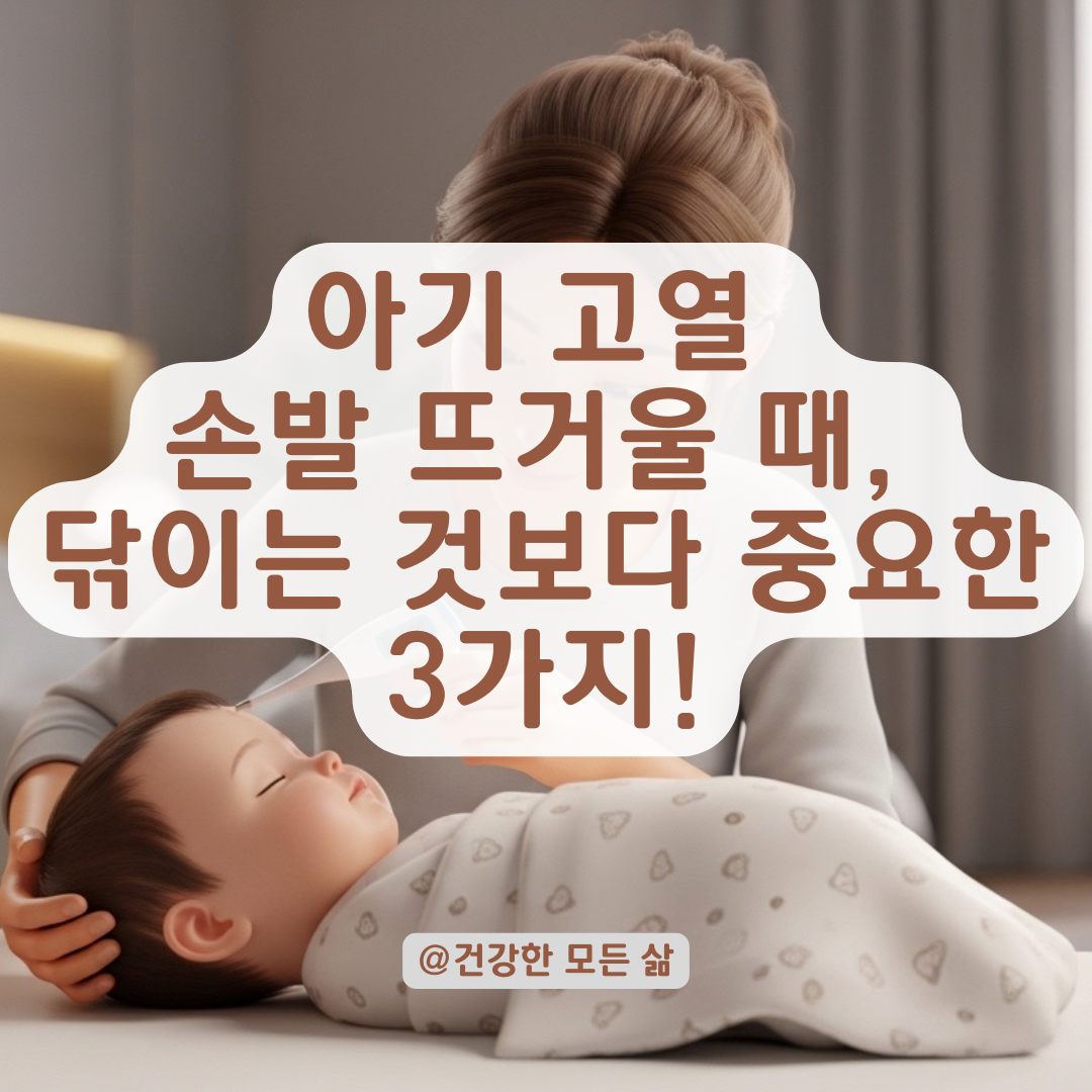 아기 고열 손발 뜨거울 때, 미온수 마사지보다 중요한 열 발산 조건!