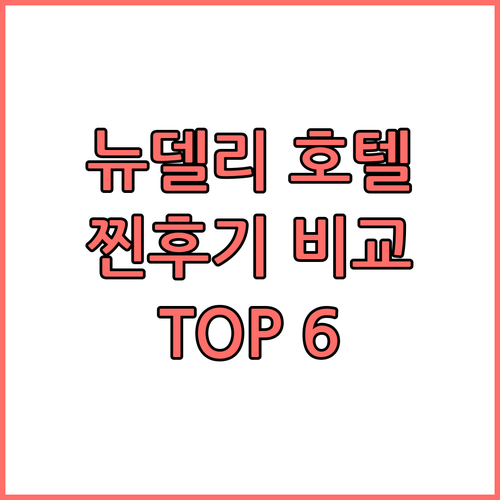 뉴델리 호텔 TOP6 찐후기 비교..