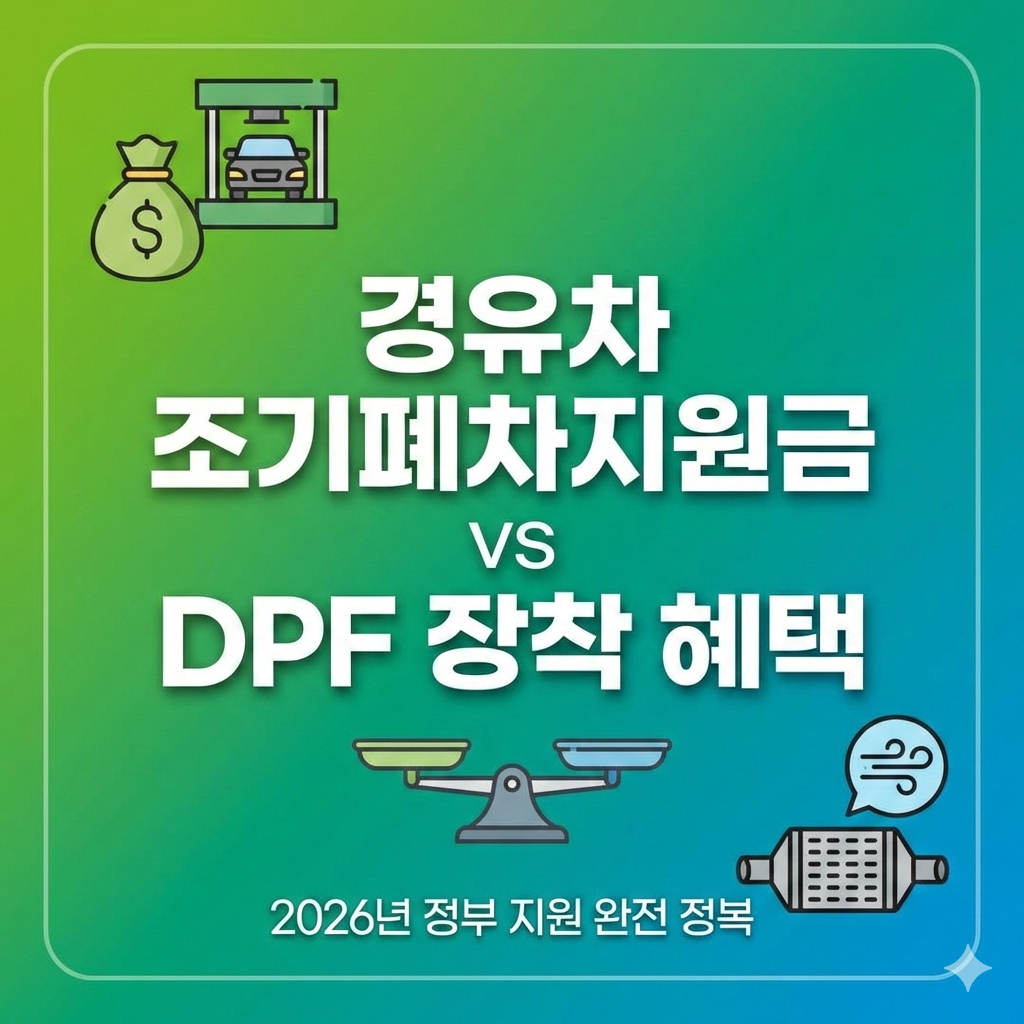 2026 경유차 조기폐차지원금 대신 DPF 장착이 유리할까? 정부 지원금 혜택 및 자기부담금 확인