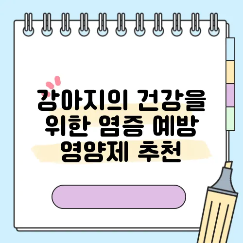 강아지의 건강을 위한 염증 예방 영양제 추천