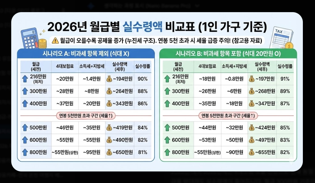 2026년 최저시급 실수령액 완벽 계산법