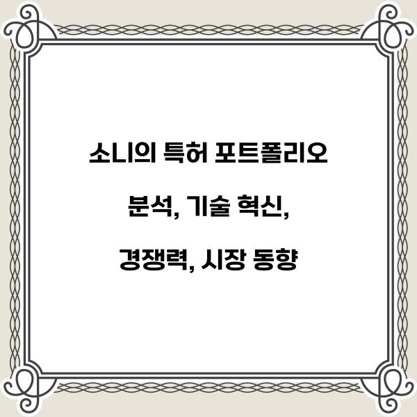 소니의 특허 포트폴리오 분석