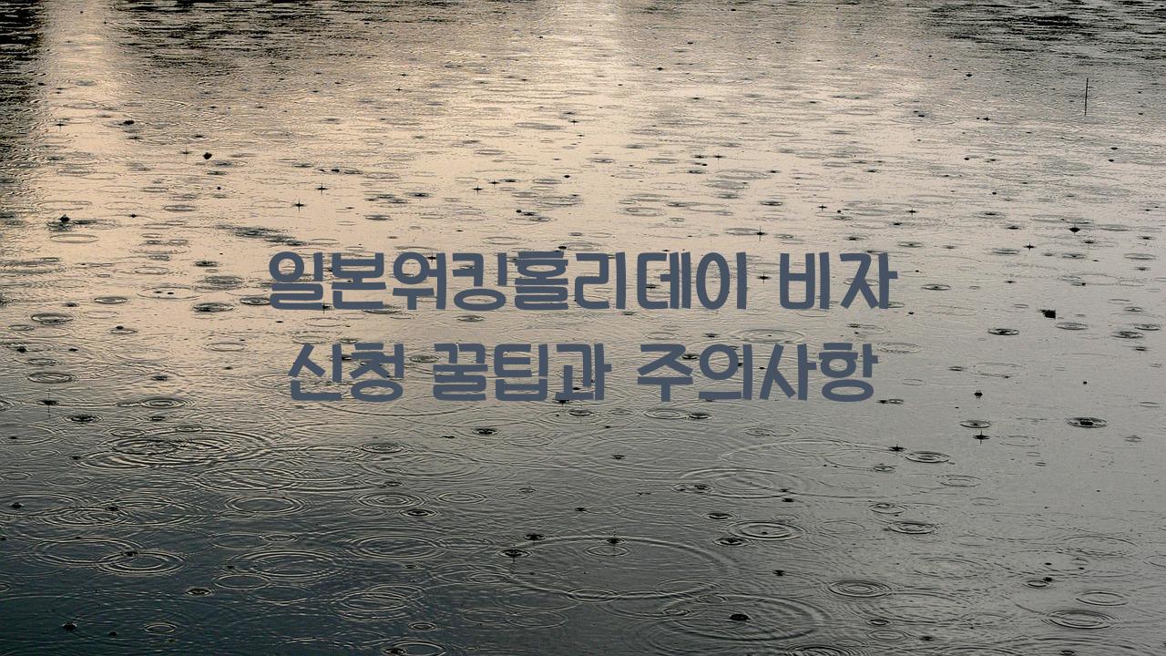 일본워킹홀리데이