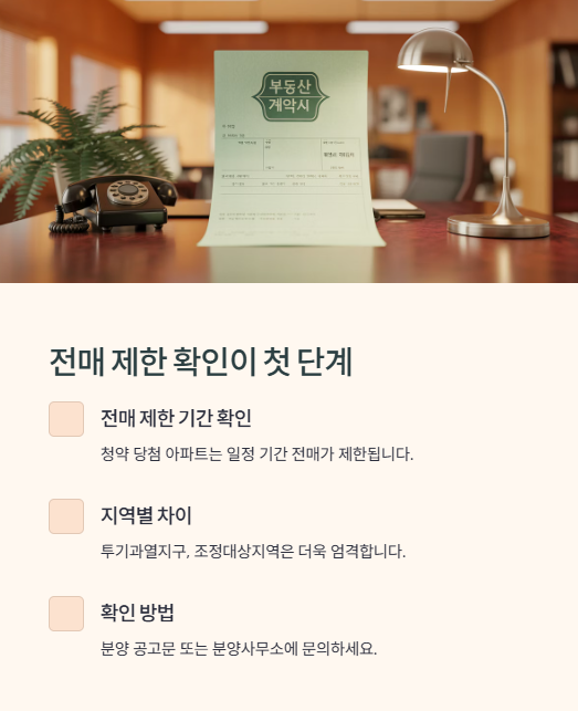 전매 제한 확인이 첫 단계