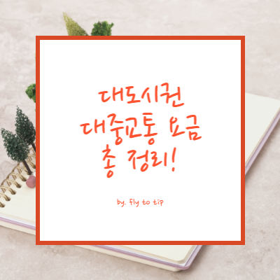 대도시권 대중교통 요금 총 정리