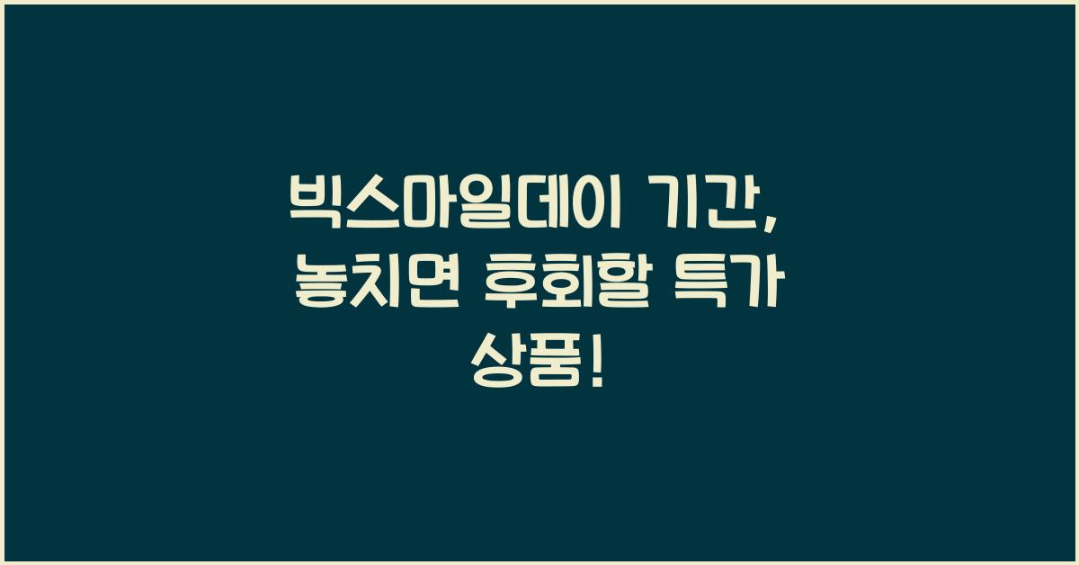 빅스마일데이 기간