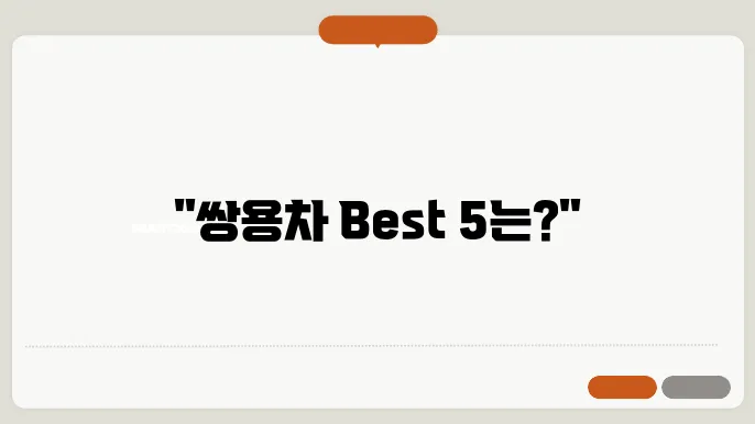 쌍용자동차 종류