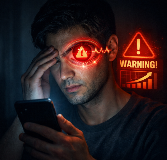 어두운 방 핸드폰 습관, 녹내장 실명 경고 신호일 수 있습니다