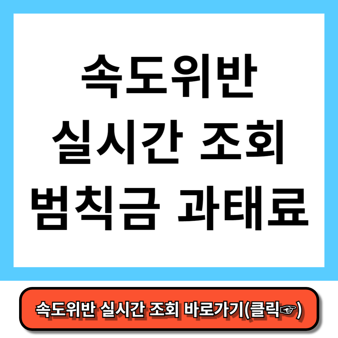 속도위반 실시간 조회방법과 범칙금 과태료 - 이파인홈페이지