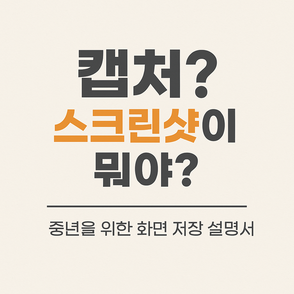 "캡처? 스크린샷이 뭐야?" &ndash; 중년을 위한 화면 저장 설명서
