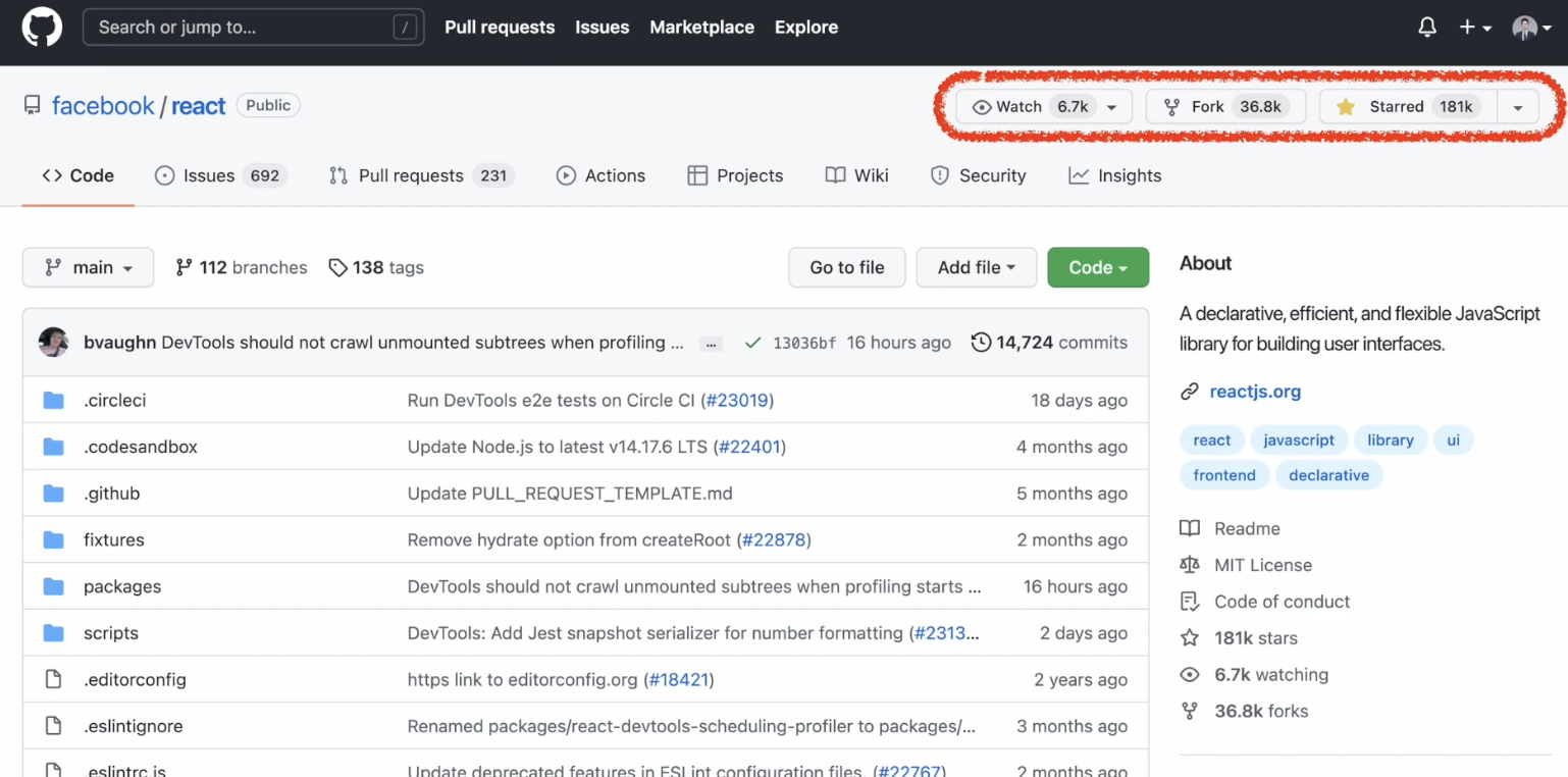 리액트 관련 커뮤니티 화면 예시 (1)