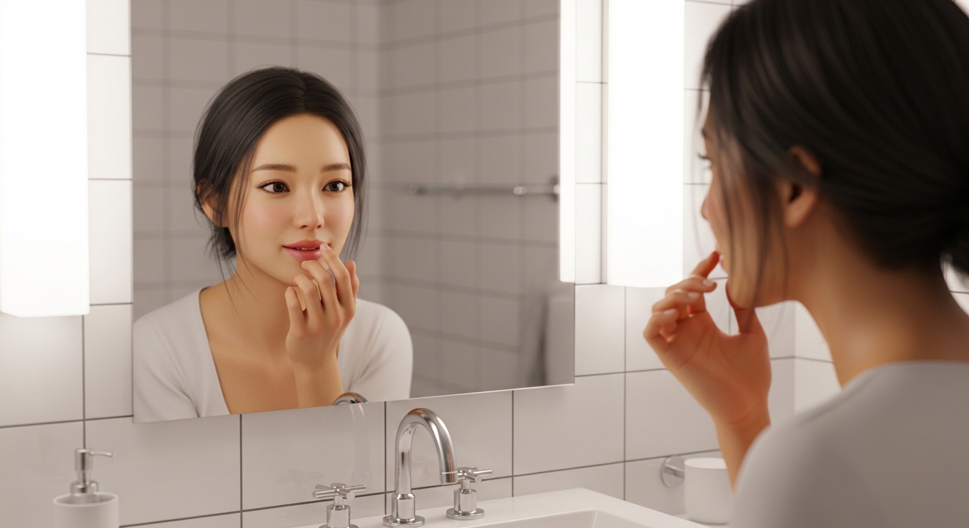 입술 포다이스, 입술 물집