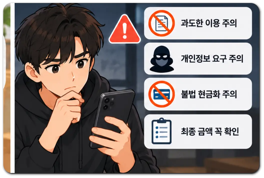 라운지페이-이용전-주의사항