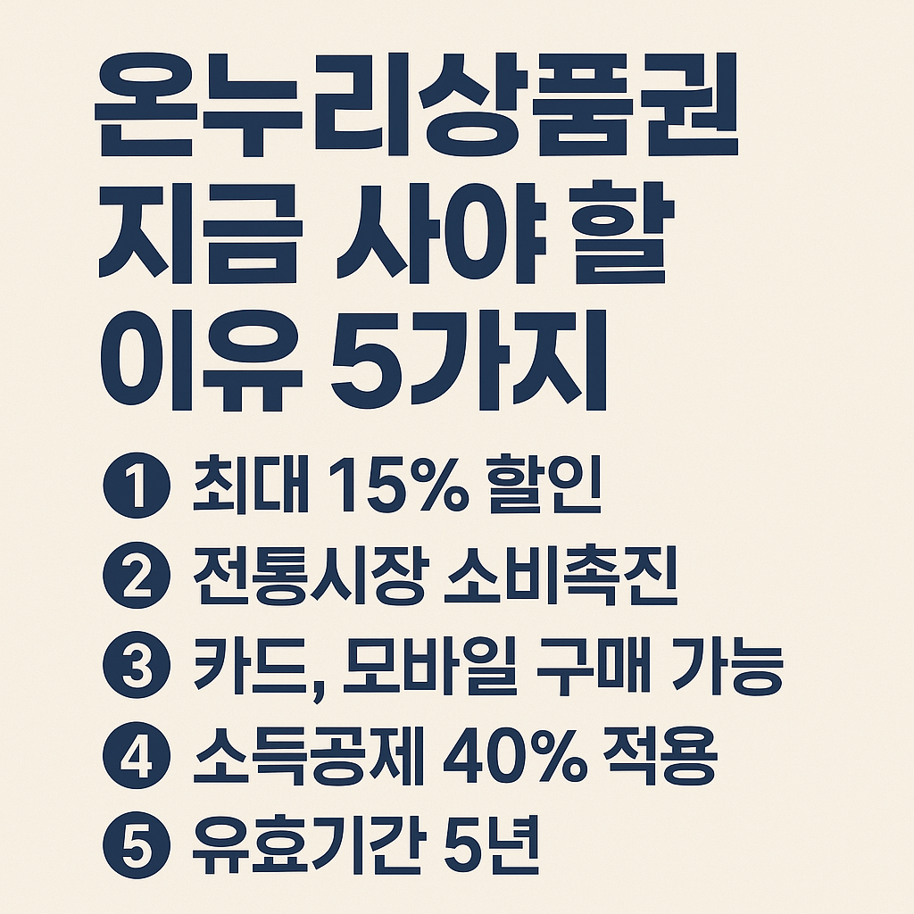 온누리 상품권의 혜택 요약