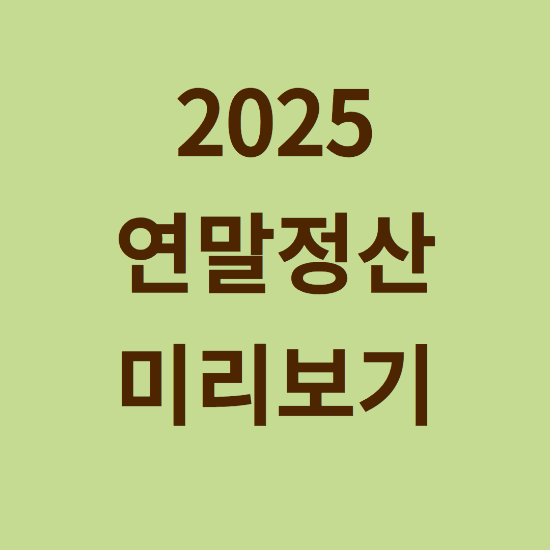 2025 연말정산 미리보기