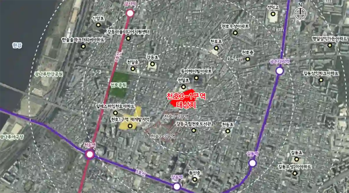 천호3-1구역-재개발-사업지위치-빨간색