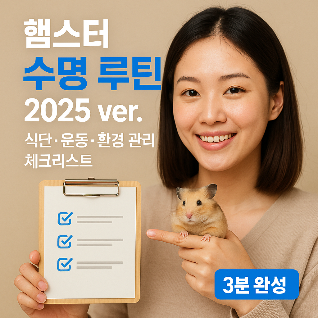 햄스터 수명 루틴 2025 ver. ｜ 식단&middot;운동&middot;환경 관리 체크리스트