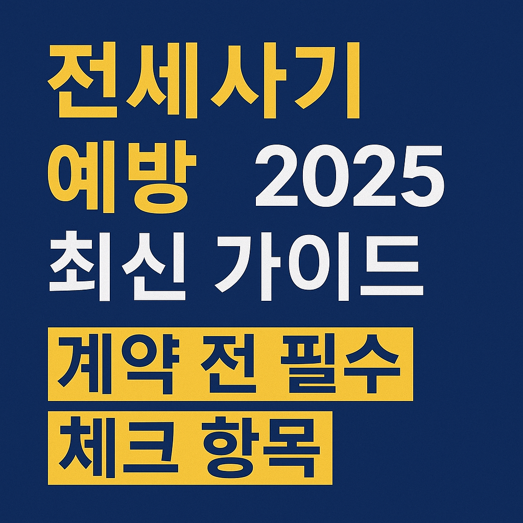 전세사기 예방, 2025 최신 가이드 : 계약 전 반드시 확인해야 할 체크리스트
