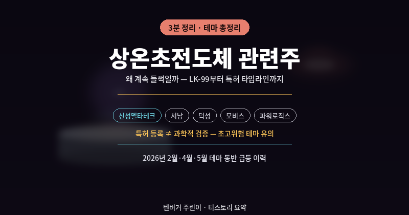 상온초전도체 관련주 정리