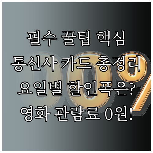 영화 관람료 아끼는 법, 통신사 카드..