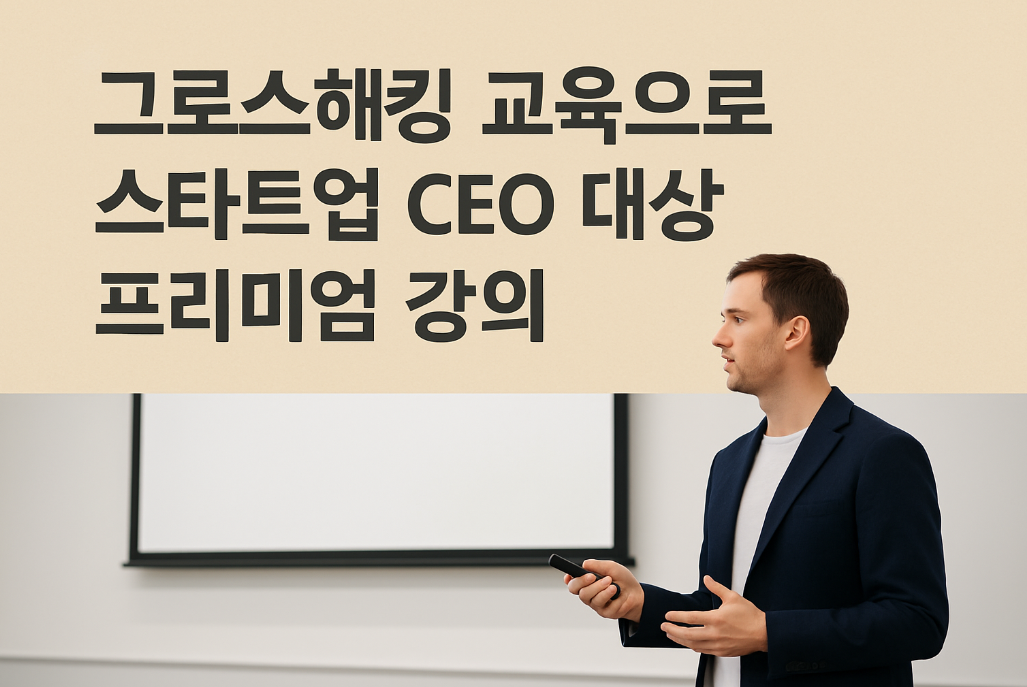 그로스해킹 교육으로 스타트업 CEO 대상 프리미엄 강의
