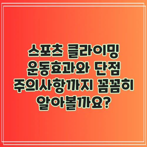 스포츠 클라이밍 운동효과와 단점 주의사항까지 꼼꼼히 알아볼까요?