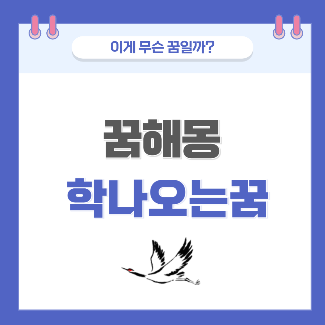 [꿈해몽] 학 나오는 꿈 의미와 해석