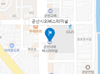 군산에서 인천공항 리무진 공항버스 지도 위치