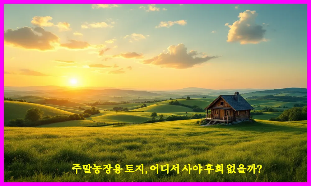 주말농장용 토지, 어디서 사야 후회 없을까?