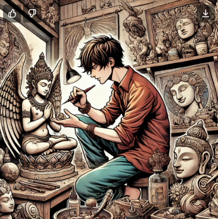 네이버 시리즈 웹소설 <전생에 미켈란젤로였다> 이미지