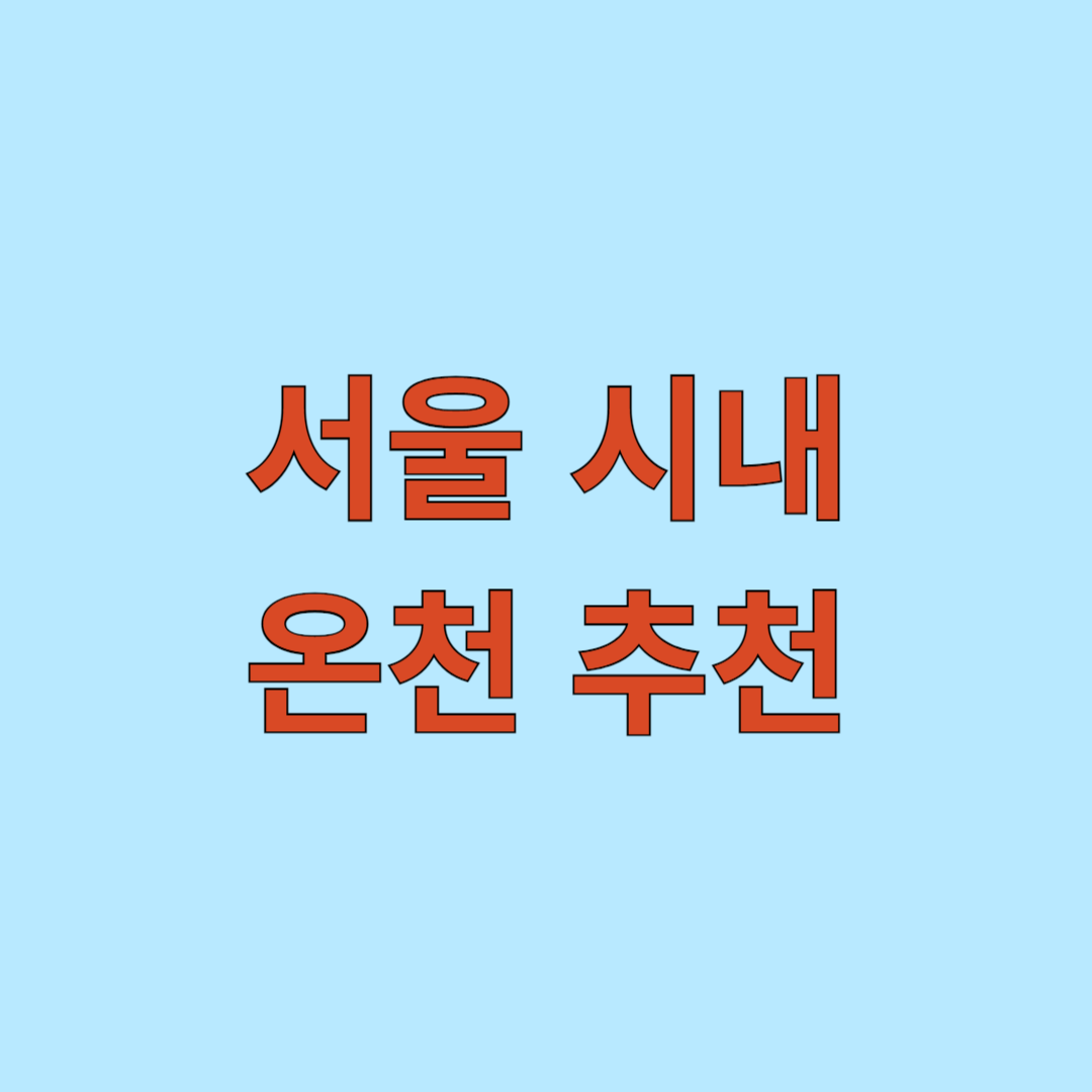 서울 시내 온천 추천